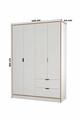 Dulap pentru haine, Hanah Home, Arden 4, 145x182x44 cm, Alb