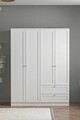 Dulap pentru haine, Hanah Home, Terra 182, 137x182x52 cm, Alb