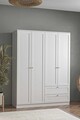 Dulap pentru haine, Hanah Home, Terra 182, 137x182x52 cm, Alb