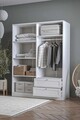 Dulap pentru haine, Hanah Home, Terra 182, 137x182x52 cm, Alb