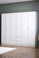 Dulap pentru haine, Hanah Home, Terra 6 182, 205x182x52 cm, Alb