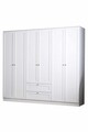 Dulap pentru haine, Hanah Home, Terra 6 182, 205x182x52 cm, Alb