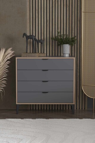 Dulap, Hanah Home, Arden 4, 90x88x40 cm, Antracit