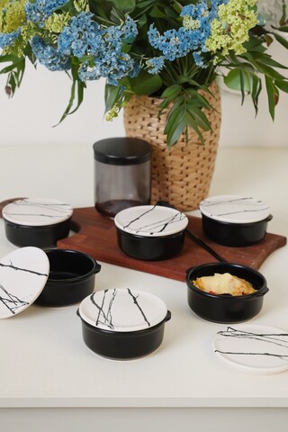 Set recipiente depozitare, Hermia, 275KRM2301, Antibacterian, Alb/Negru