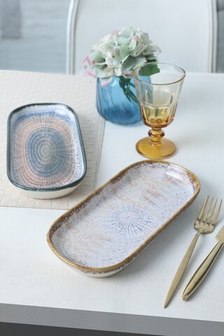 Set platouri servire, Hermia, 275KRM2437, Antibacterian, Albastru / Nurcă / Alb