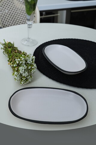 Set platouri servire, Hermia, 275KRM2496, Antibacterian, Alb mat