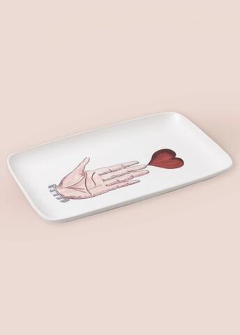 Platou servire, Hermia, 280TMA3372, Alb/Rosu