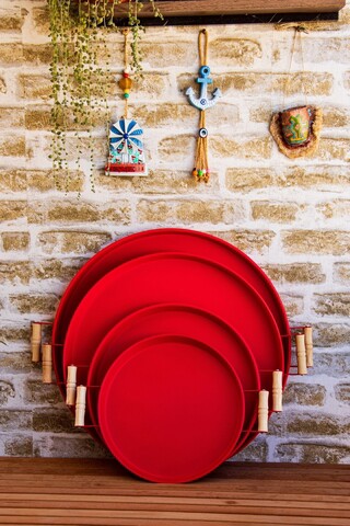 Set de tavi, Hermia, 289ALV1113, Dimensiune: 37 x 37 x 2 cm (1 bucată), Rosu