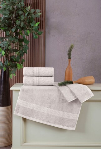 Set prosoape de baie, L'essentiel Maison, Delux, Ecru