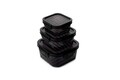Set recipiente depozitare, Hermia, 318QUX1117, Dimensiune: 14,5 x 14,5 x 7 cm / 800 ml (2 bucăți) , Antracit