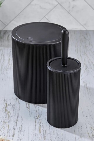 Set de baie, L'essentiel Maison, PZR-062, Negru