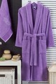 Set halat si prosop de baie, L'essentiel Maison, Cora, Mov