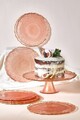 Set farfurii pentru desert, Hermia, 337GLZ1103, Suport: 28 cm (1 bucată), Roz