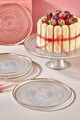 Set farfurii pentru desert, Hermia, 337GLZ1168, Suport pentru tort: 28 cm (1 bucată), Transparent