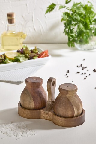 Set solnita si pipernita, Hermia, 337GLZ1177, Dimensiune suport: 16 x 9 cm (1 bucată), Lemn