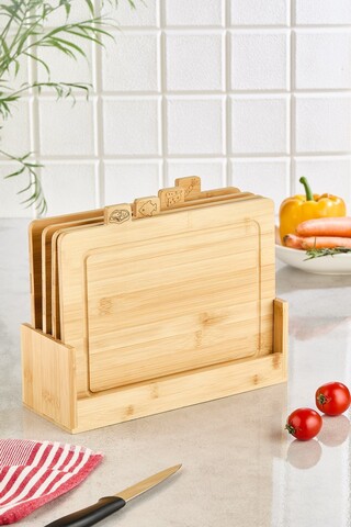 Tocător din bambus, Hermia, 337GLZ1187, Suport: 30 x 25 cm (1 bucată), Lemn