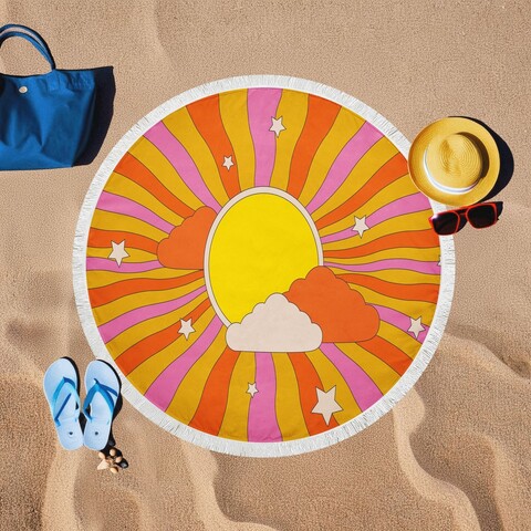 Prosop de plaja, L'essentiel Maison, BTR20217018, 150x150 cm, Multicolor