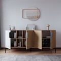 Consola, Hanah Home, Tarz, 180x79x40 cm, Alb / Stejar