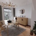 Consola, Hanah Home, Tarz, 180x79x40 cm, Alb / Stejar