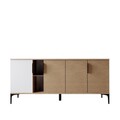 Consola, Hanah Home, Tarz, 180x79x40 cm, Alb / Stejar