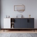 Consola, Hanah Home, Tarz, 180x79x40 cm, Alb / Antracit