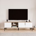 Comoda TV, Hanah Home, Tarz, 180x49x33 cm, Alb / Stejar