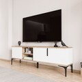 Comoda TV, Hanah Home, Tarz, 180x49x33 cm, Alb / Stejar