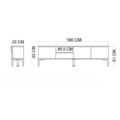 Comoda TV, Hanah Home, Tarz, 180x49x33 cm, Antracit / Stejar