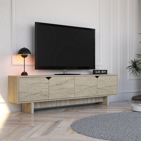 Comoda TV, Hanah Home, Turan, 180x50x30 cm, Travertin