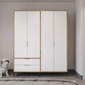 Dulap pentru haine, Hanah Home, Royal Drawers 160, 160x183x45 cm, Stejar / Alb