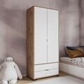 Dulap pentru haine, Hanah Home, Royal Drawers 80, 80x183x45 cm, Stejar / Alb
