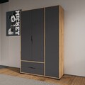Dulap pentru haine, Hanah Home, Royal Drawers 120, 120x183x45 cm, Stejar / Antracit