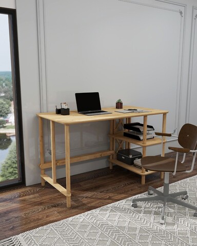 Birou, Hanah Home, Vivace, 125x75x65 cm, Stejar
