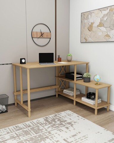 Birou, Hanah Home, Tavalo, 125x75x65 cm, Stejar