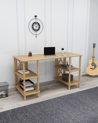 Birou, Hanah Home, Vista, 145x75x65 cm, Stejar