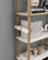 Corp biblioteca, Hanah Home, Rosa 6, 80x174x30 cm, Stejar / Alb