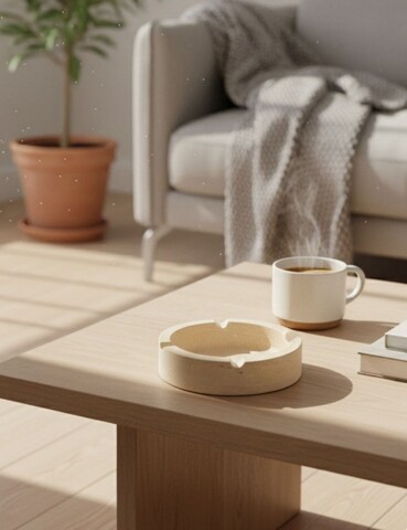 Scrumieră, Etern v2, 13x3x13 cm, Bej