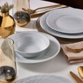 Serviciu de masa, Hermia, 387GRP1409, Farfurie: 22 x 22 x 4 cm (6 bucăți), Alb