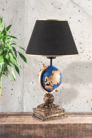 Lampa de masa, Opviq, 390FLH2250, Negru / Albastru / Auriu