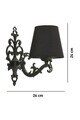 Aplica de perete, Opviq, 390FLH2328, Negru