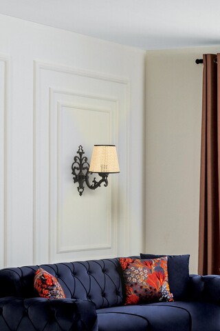 Aplica de perete, Opviq, 390FLH2331, Negru / Stejar