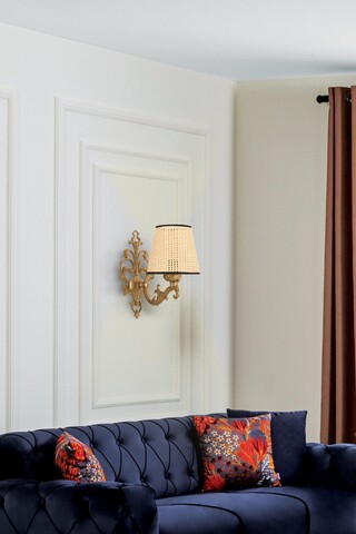 Aplica de perete, Opviq, 390FLH2332, Natural / Aur