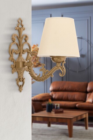 Aplica de perete, Opviq, 390FLH2335, Crem / Aur