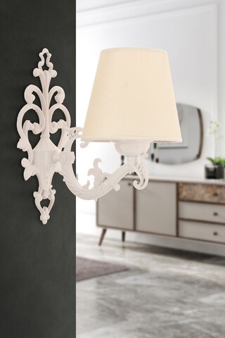 Aplica de perete, Opviq, 390FLH2336, Crem/Alb
