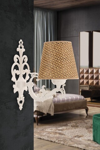 Aplica de perete, Opviq, 390FLH2339, Natural/Alb