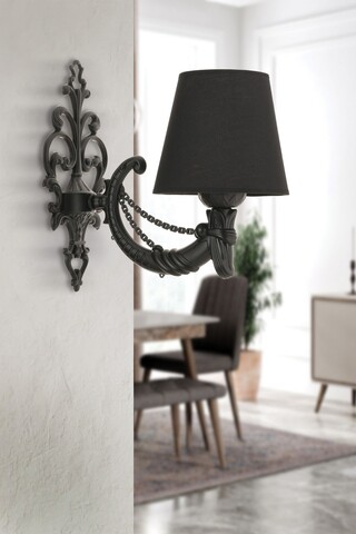 Aplica de perete, Opviq, 390FLH2340, Negru