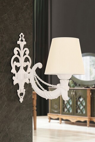 Aplica de perete, Opviq, 390FLH2348, Crem/Alb