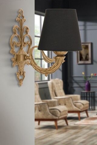 Aplica de perete, Opviq, 390FLH2353, Negru