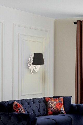Aplica de perete, Opviq, 390FLH2355, Alb/Negru