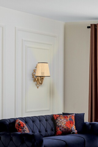 Aplica de perete, Opviq, 390FLH2356, Natural / Aur